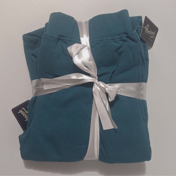 NWT Pembrook Fleece Sweatsuit Set S Small Pants Sweatshirt Crewneck Top Teal New - Picture 3 of 10